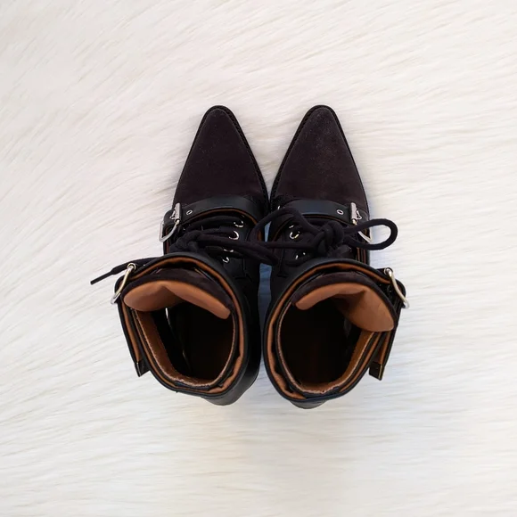 Chloe Rylee Black Suede And Leather Boots | 37.5 - Picture 4 of 16